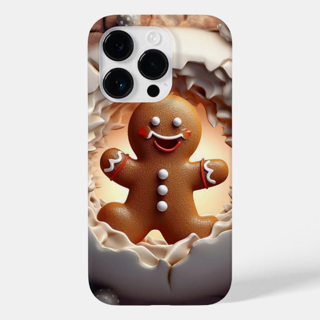 Funda De Case-Mate Para iPhone navidades de Gingerbread 3D (Reverso )