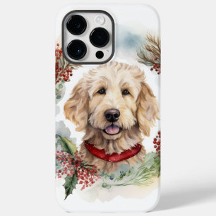 Funda Para iPhone 14 Pro Max De Case-Mate Navidades de Goldendoodle Wreath Festial Pup