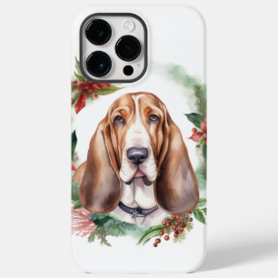 Funda Para iPhone 14 Pro Max De Case-Mate Navidades de Hound Basset Wreath Festimes Pup