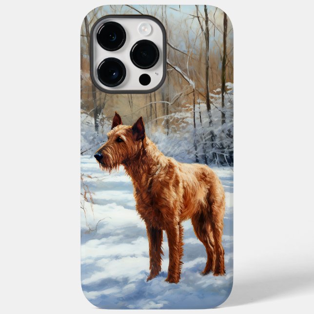 Funda De Case-Mate Para iPhone Navidades de Irish Terrier Let It Snow (Reverso )