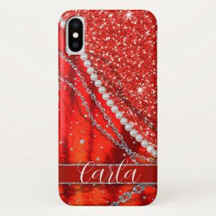 Funda Para iPhone X Navidades de la pasión roja - cadenas, pieles y pe