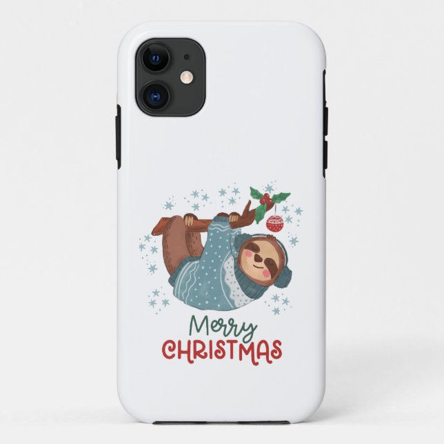 Funda De Case-Mate Para iPhone Navidades de Lazy Sloth (Reverso)