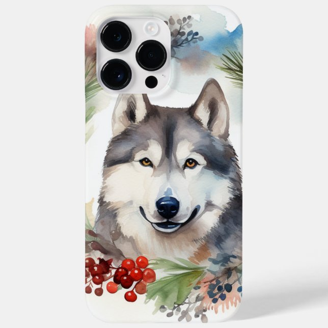 Funda De Case-Mate Para iPhone Navidades de Malamute de Alaska escribieron presen (Reverso)