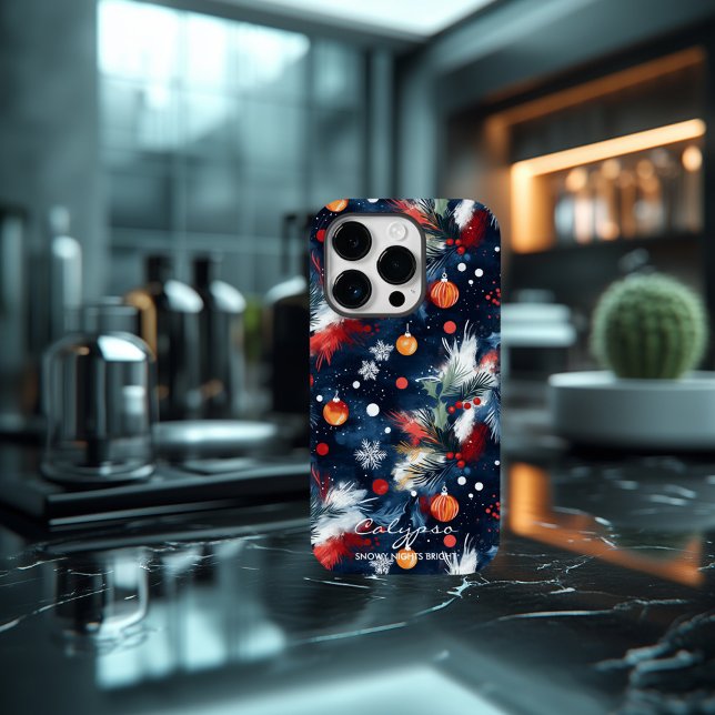 Funda De Case-Mate Para iPhone Navidades de Noches de Nieve Personalizados (Subido por el creador)