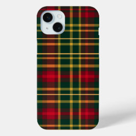 FUNDA PARA iPhone 15 MINI NAVIDADES DE ORO VERDE ROJO BRILLANTE TOMAN PATRÓN