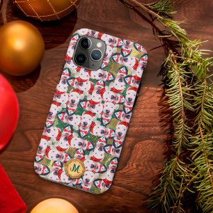 Funda Para iPhone 11 Pro Navidades de perros adorables del buey verde dorad