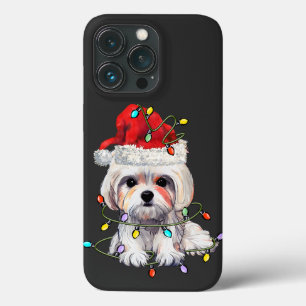 Funda Para iPhone 13 Pro Navidades de perros malteses, Navidad Perro maltés