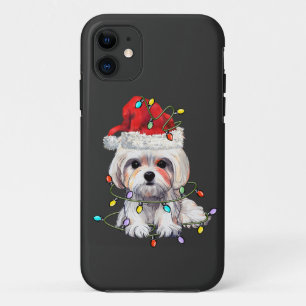 Funda Para iPhone 11 Navidades de perros malteses, Navidad Perro maltés