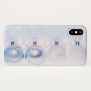 Funda Para iPhone X Navidades de plata festividad golpean la nieve