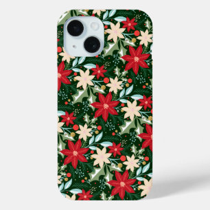 Funda Para iPhone 15 Navidades de Poinsettia Holiday