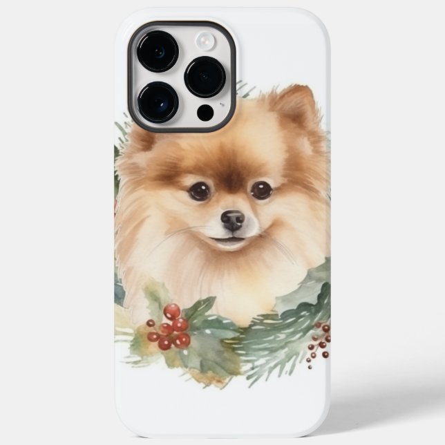 Funda De Case-Mate Para iPhone Navidades de Pomerania Usaban elogios festivos (Reverso )