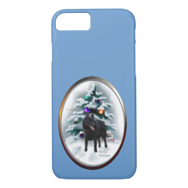 Funda De Case-Mate Para iPhone Navidades de Schipperke (Reverso)
