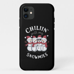 Funda Para iPhone 11 Navidades De Snowman Chillin Con Mi Regalo De Niev
