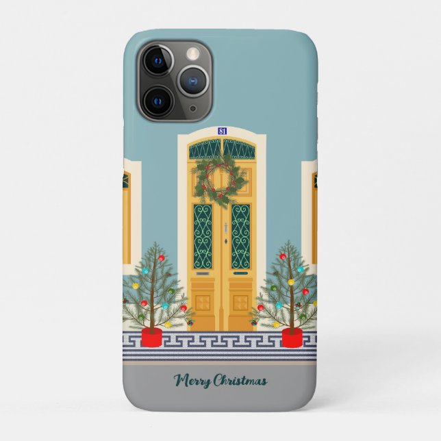 Funda De Case-Mate Para iPhone Navidades de vacaciones Casa festiva portuguesa (Reverso)