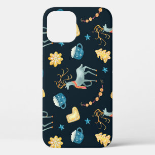 Funda Para iPhone 12 Navidades Deers: Patrón de color de agua sin foco