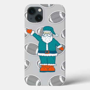 Funda Para iPhone 13 navidades del naranja azul verde azulado santa cla