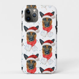 Funda Para iPhone 11 Pro Navidades del Patrón de Perro de la Raza Pastora A