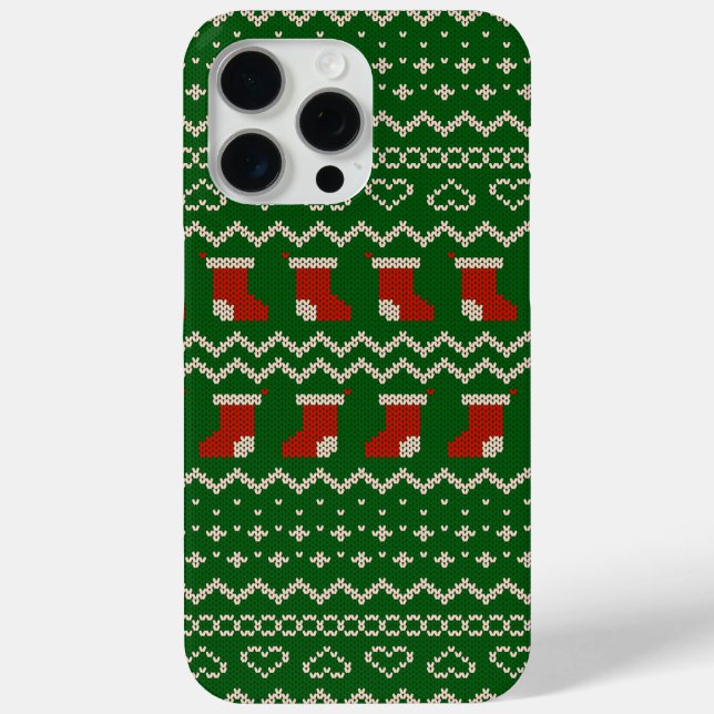 Funda De Case-Mate Para iPhone Navidades del patrón de suéter feo (Reverso )