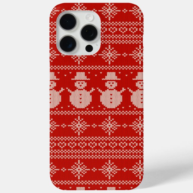 Funda De Case-Mate Para iPhone Navidades del patrón de suéter feo (Reverso )