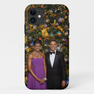 Funda Para iPhone 11 Navidades del presidente Barack Obama y Michelle