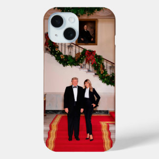 Funda Para iPhone 15 Navidades detienen al presidente Donald Trump y Me