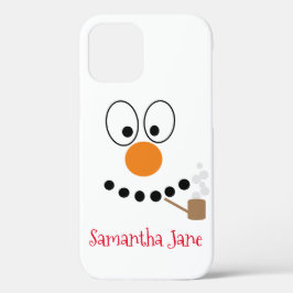 Funda Para iPhone 12 Pro Navidades divertidos Personalizado Snowman Face