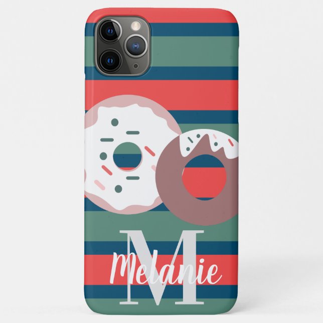 Funda De Case-Mate Para iPhone Navidades Donuts y Stripes Holiday (Reverso)