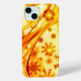 Funda Para iPhone 15 Mini Navidades dorados copos de nieve