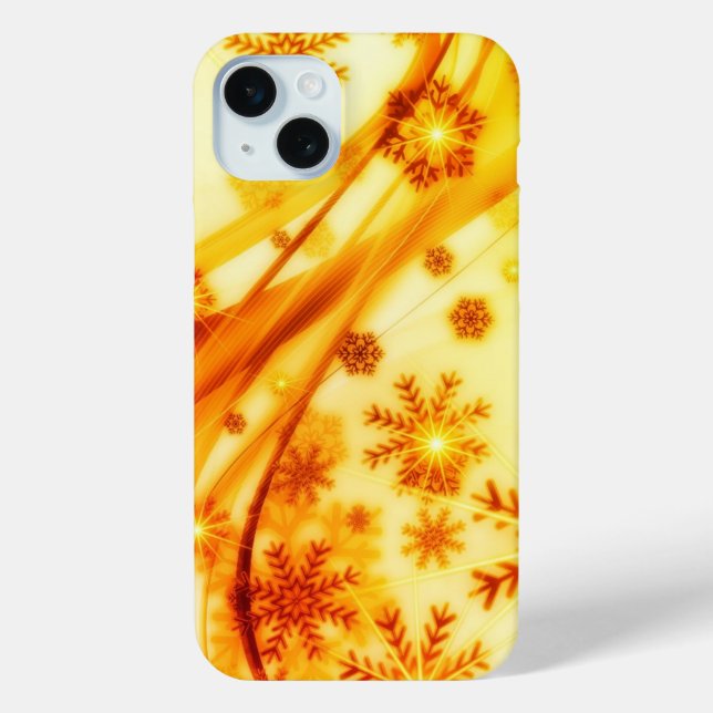 Funda De Case-Mate Para iPhone Navidades dorados copos de nieve (Reverso )