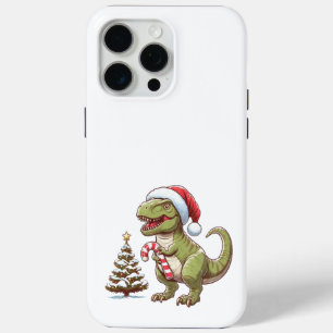 Funda Para iPhone 15 Pro Max Navidades dulces de caña de caramelo dinosaurio