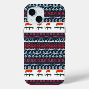 Funda Para iPhone 15 Navidades Elegante Patrón De Knit
