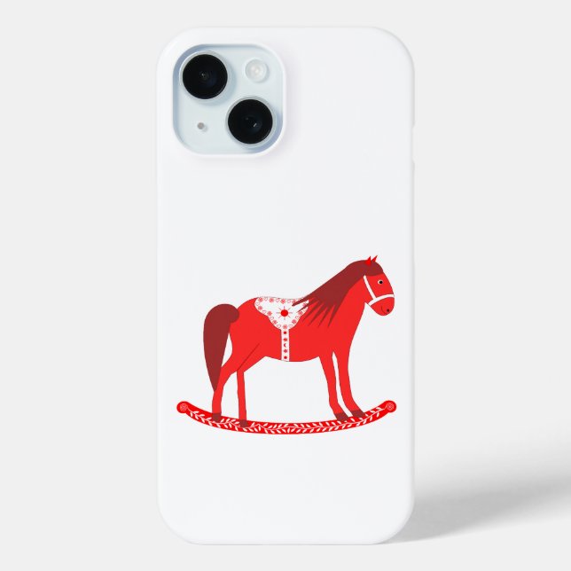 Funda De Case-Mate Para iPhone Navidades escandinavos rodando caballo (Reverso )