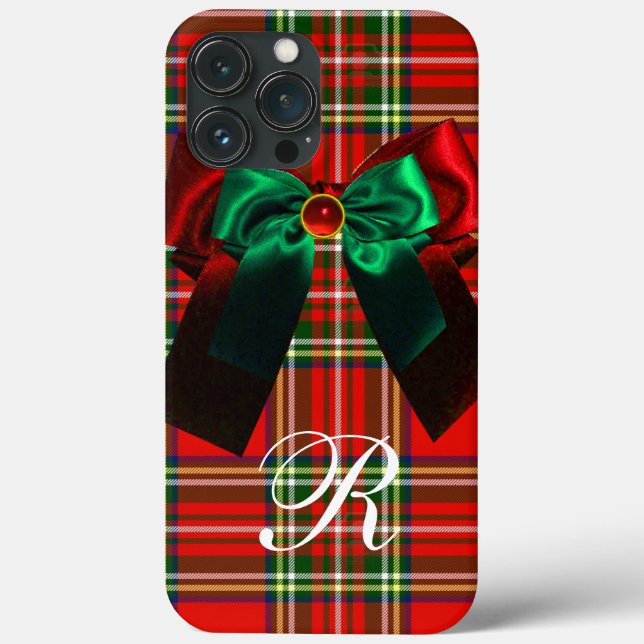 Funda De Case-Mate Para iPhone Navidades ESCOTISTAS TARTAN Y VERDE ROJA FIESTA (Reverso )