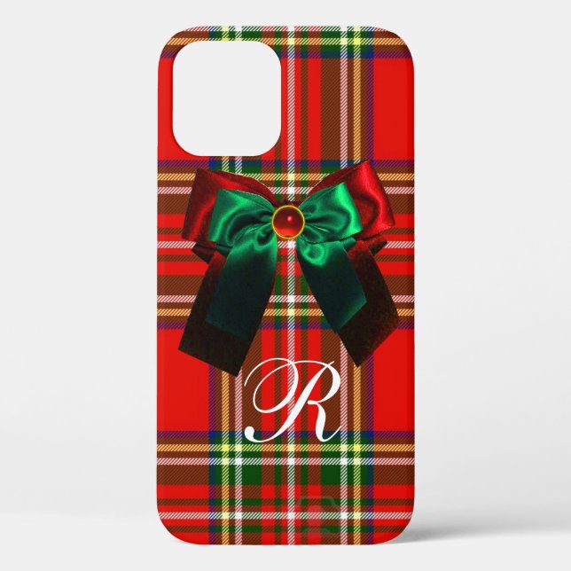 Funda De Case-Mate Para iPhone Navidades ESCOTISTAS TARTAN Y VERDE ROJA FIESTA (Reverso )