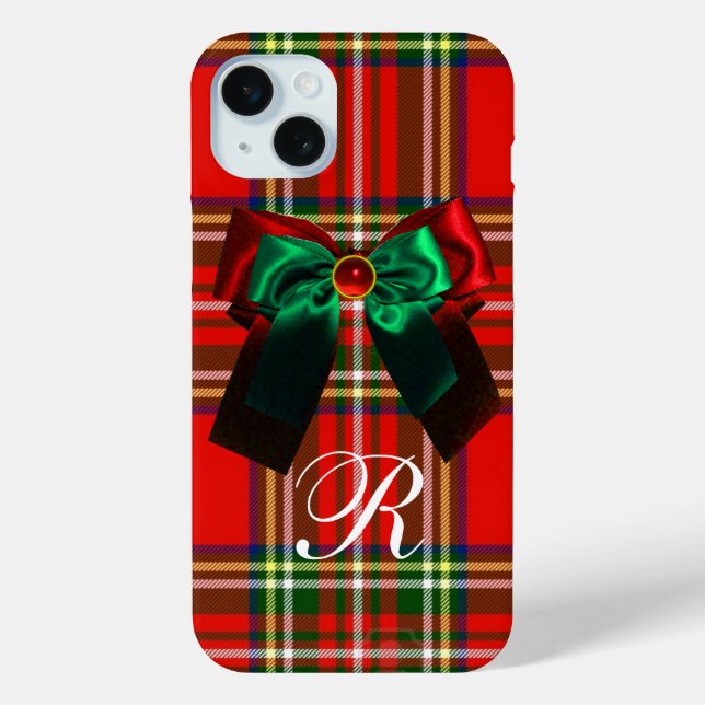 Funda De Case-Mate Para iPhone Navidades ESCOTISTAS TARTAN Y VERDE ROJA FIESTA (Reverso )