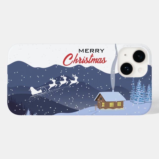 Funda De Case-Mate Para iPhone Navidades | Feliz año nuevo | Regalo de Santa (Reverso  (Horizontal))