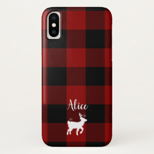 Funda Para iPhone X Navidades festejan ciervo con Personalizado de esc