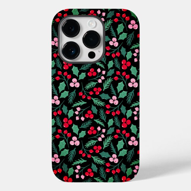 Funda De Case-Mate Para iPhone Navidades festivos Berry Delight patrón transparen (Reverso )