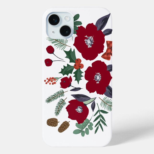 Funda De Case-Mate Para iPhone Navidades Flores (Pretty Red Holiday Flowers iPhone Case!)