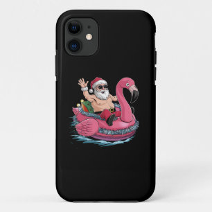 Funda Para iPhone 11 Navidades Flotantes De Santa Flamingo En Julio