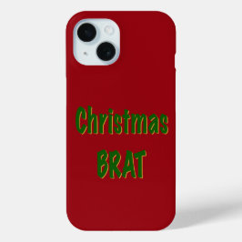 Funda Para iPhone 15 Navidades Forman Brat De Oro Verde Sobre Rojo Crim