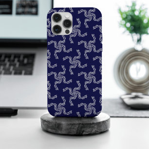 Funda Para iPhone 15 Pro Max Navidades Garland Blue, decoración de Navidades, N