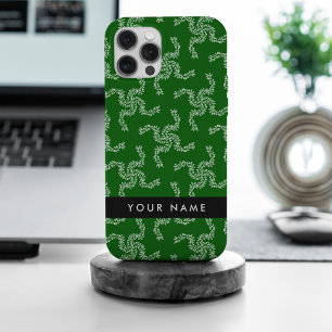 Funda Para iPhone 15 Pro Max Navidades Garland, Green, Your name, Personalize