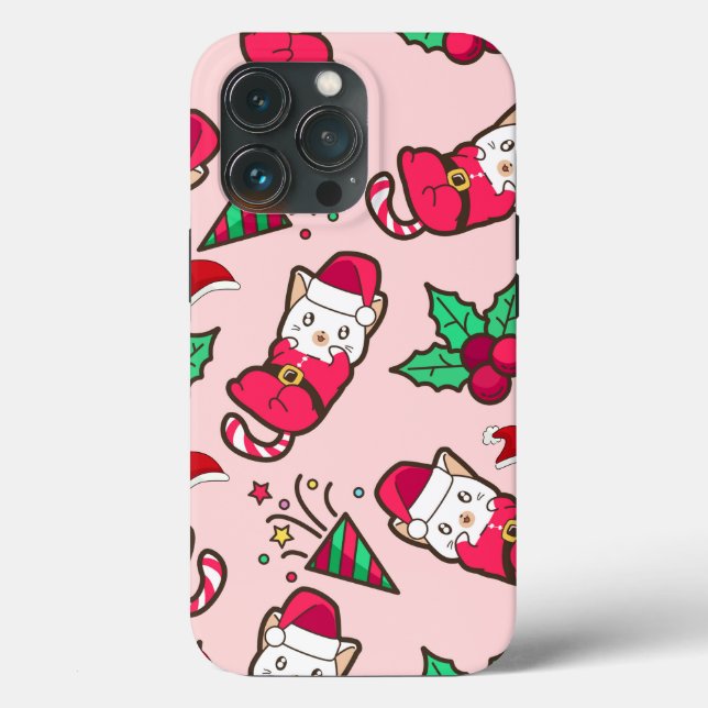Funda De Case-Mate Para iPhone Navidades Gatos Festividad Funda-Mate i (Reverso )