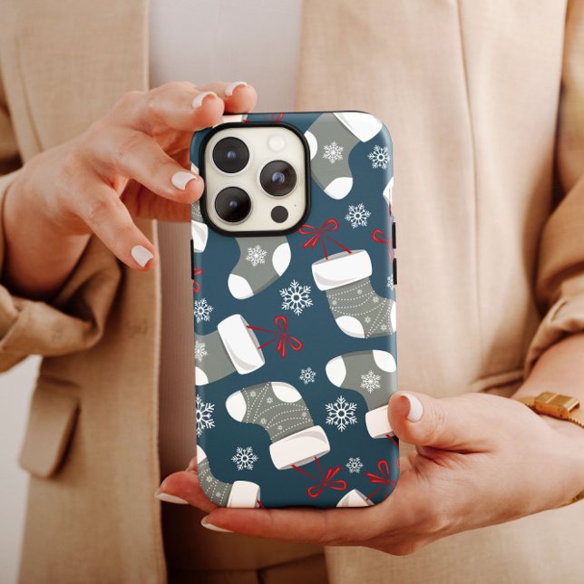 Funda De Case-Mate Para iPhone Navidades Gray Stockings iPhone Estuche Mate (Subido por el creador)