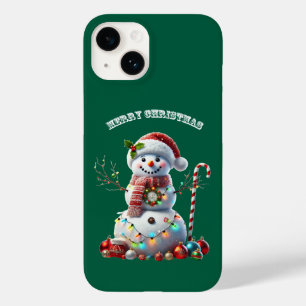 Funda Para iPhone 14 De Case-Mate Navidades Holiday Snowman con decoraciones URM