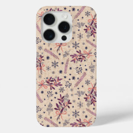 Funda Para iPhone 15 Pro Navidades holly bouquet - Cream Beige