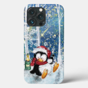 Funda Para iPhone 13 Pro Navidades iPhone Case Gift Happy Penguin Fiesta