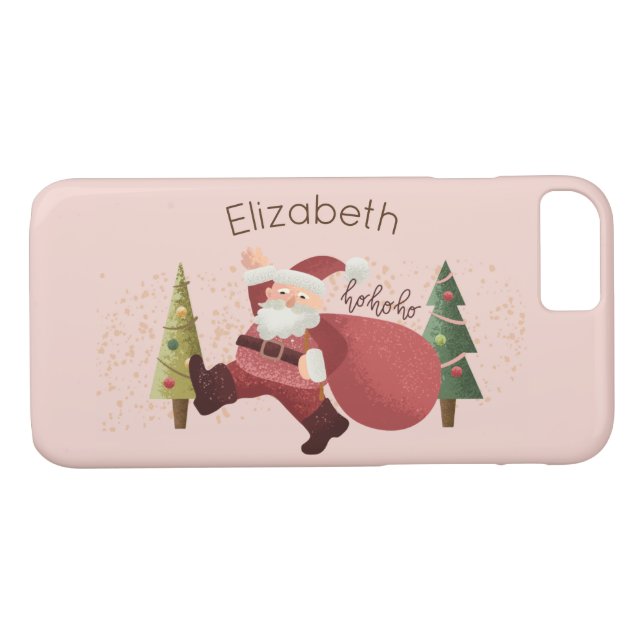 Funda De Case-Mate Para iPhone Navidades jolly Santa Cute diversión de fiesta ros (Reverso (horizontal))