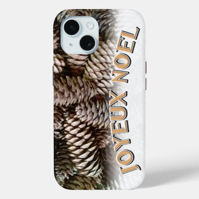 Funda De Case-Mate Para iPhone Navidades Joyeux Noel Holiday Pine Cone (Reverso )